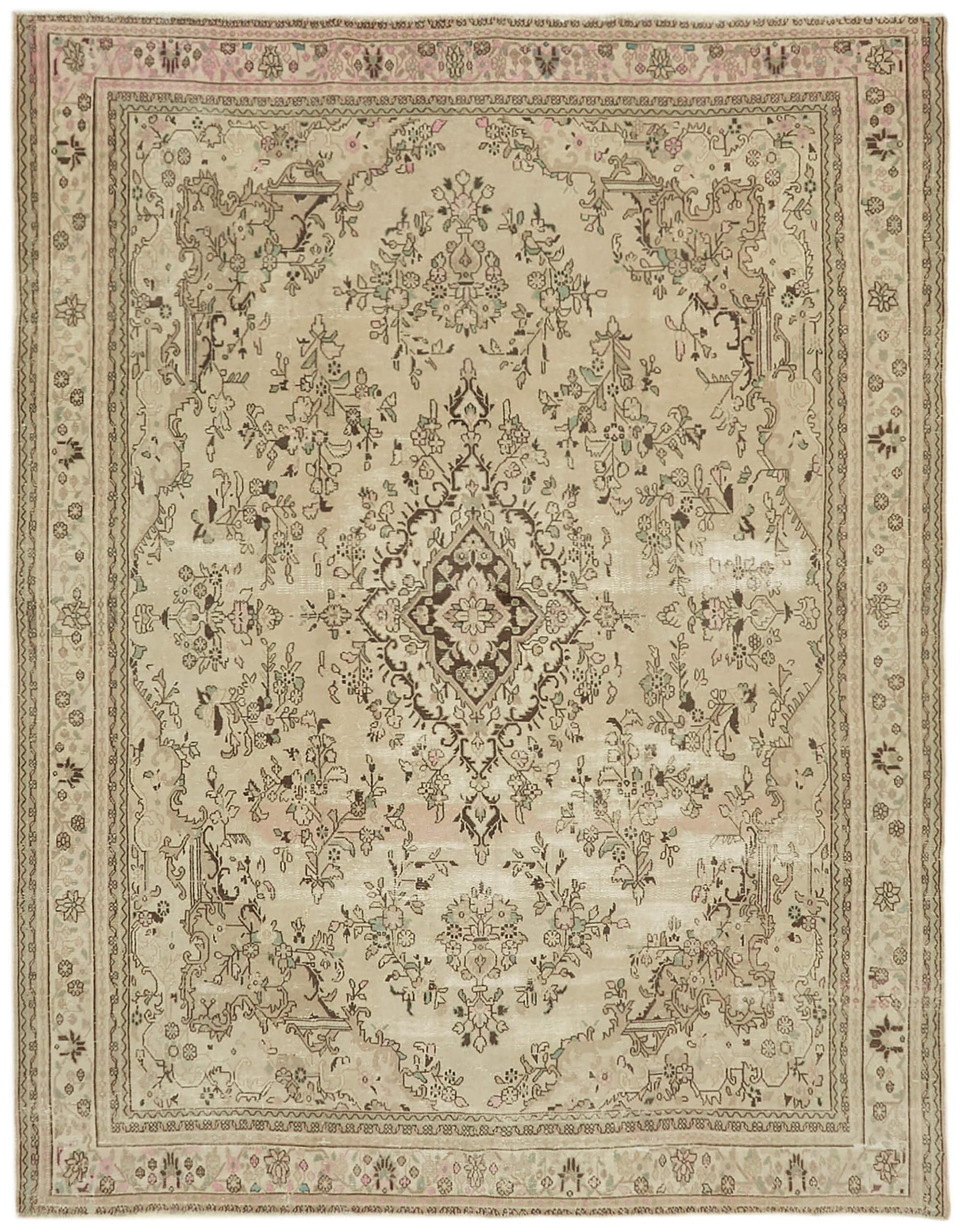 10x13 Beige Vintage Large Area Rug - 43343