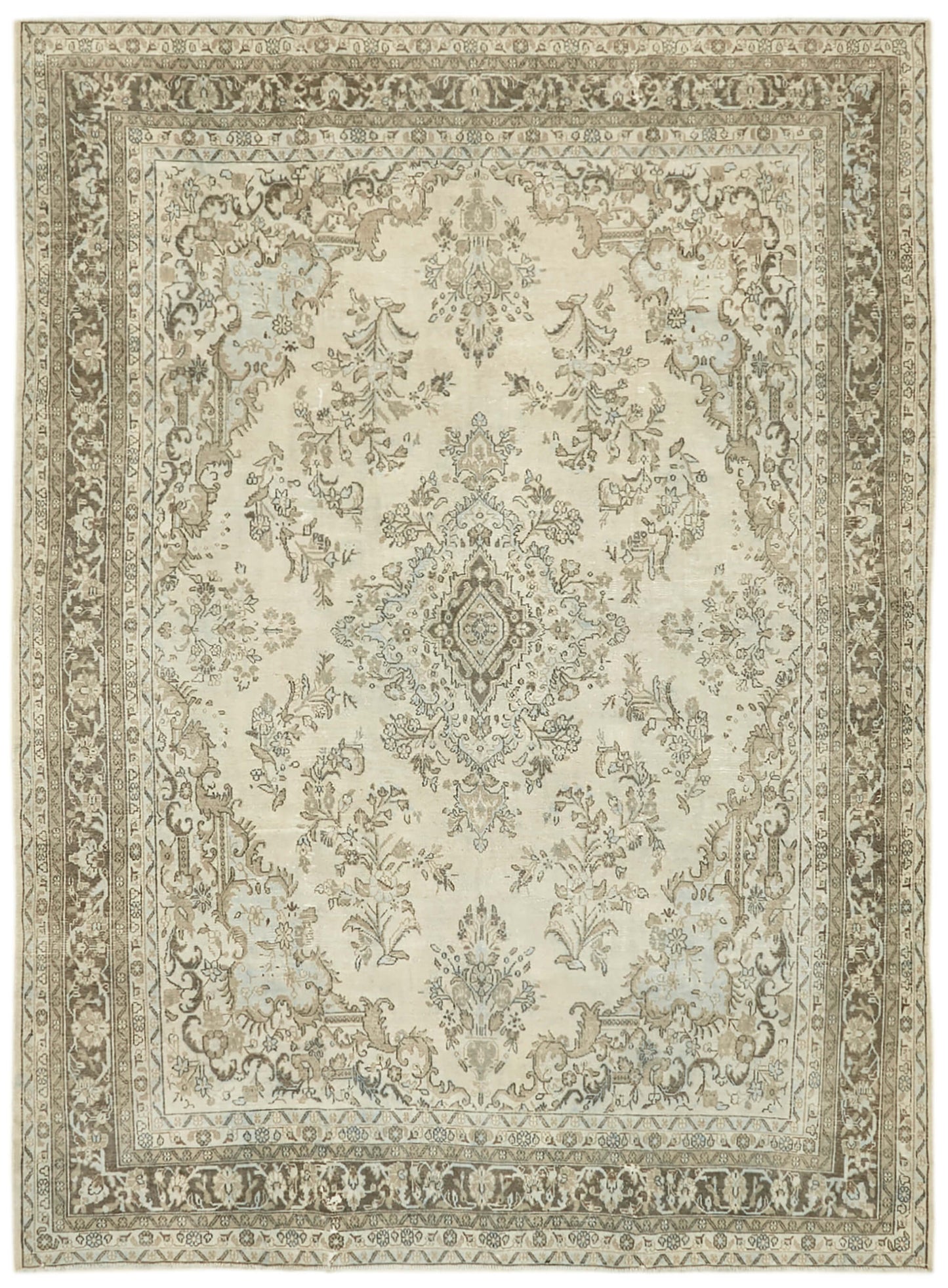 10x13 Beige Vintage Large Area Rug - 43344