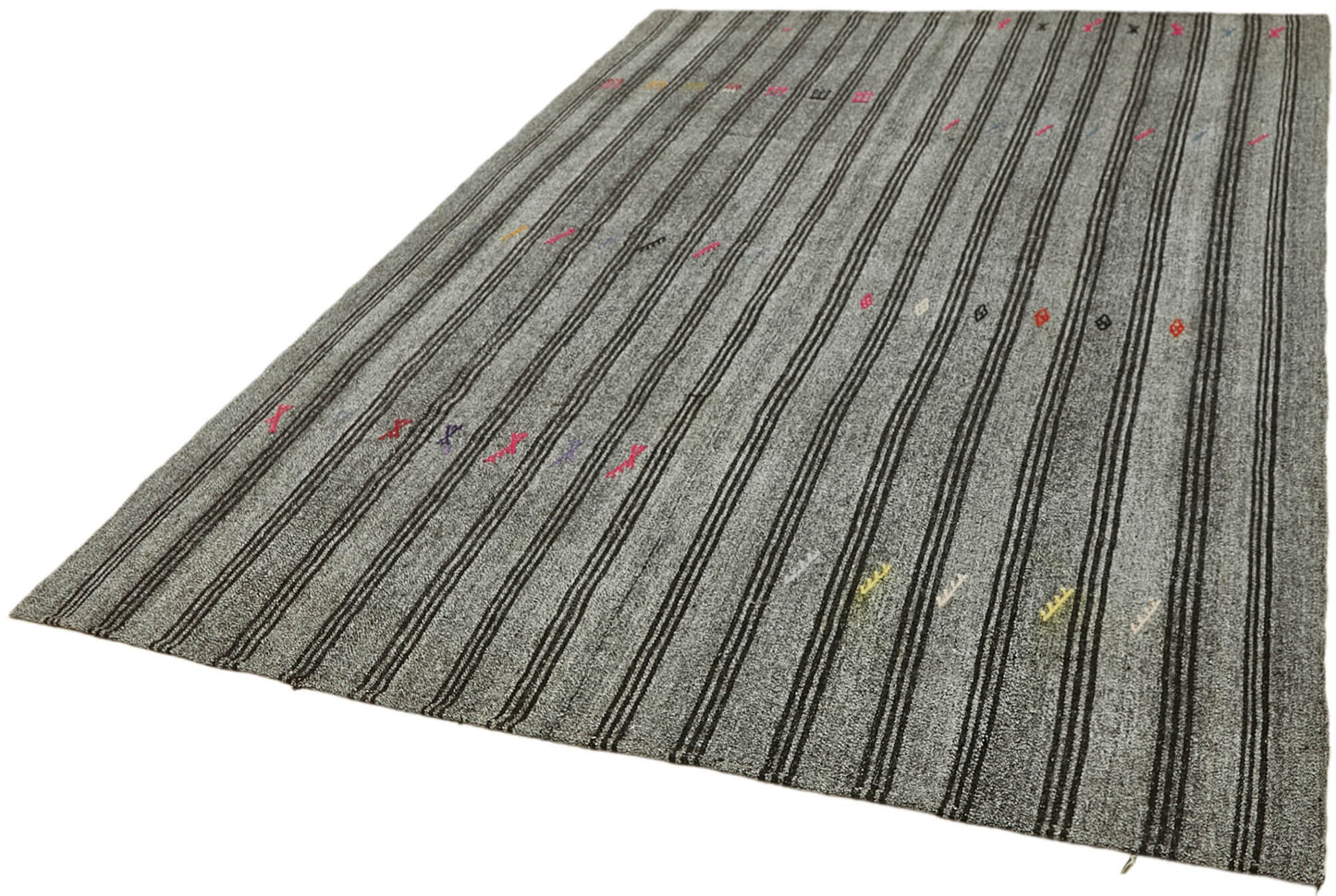 6x9 Grey Anatolian Kilim Rug - 43495