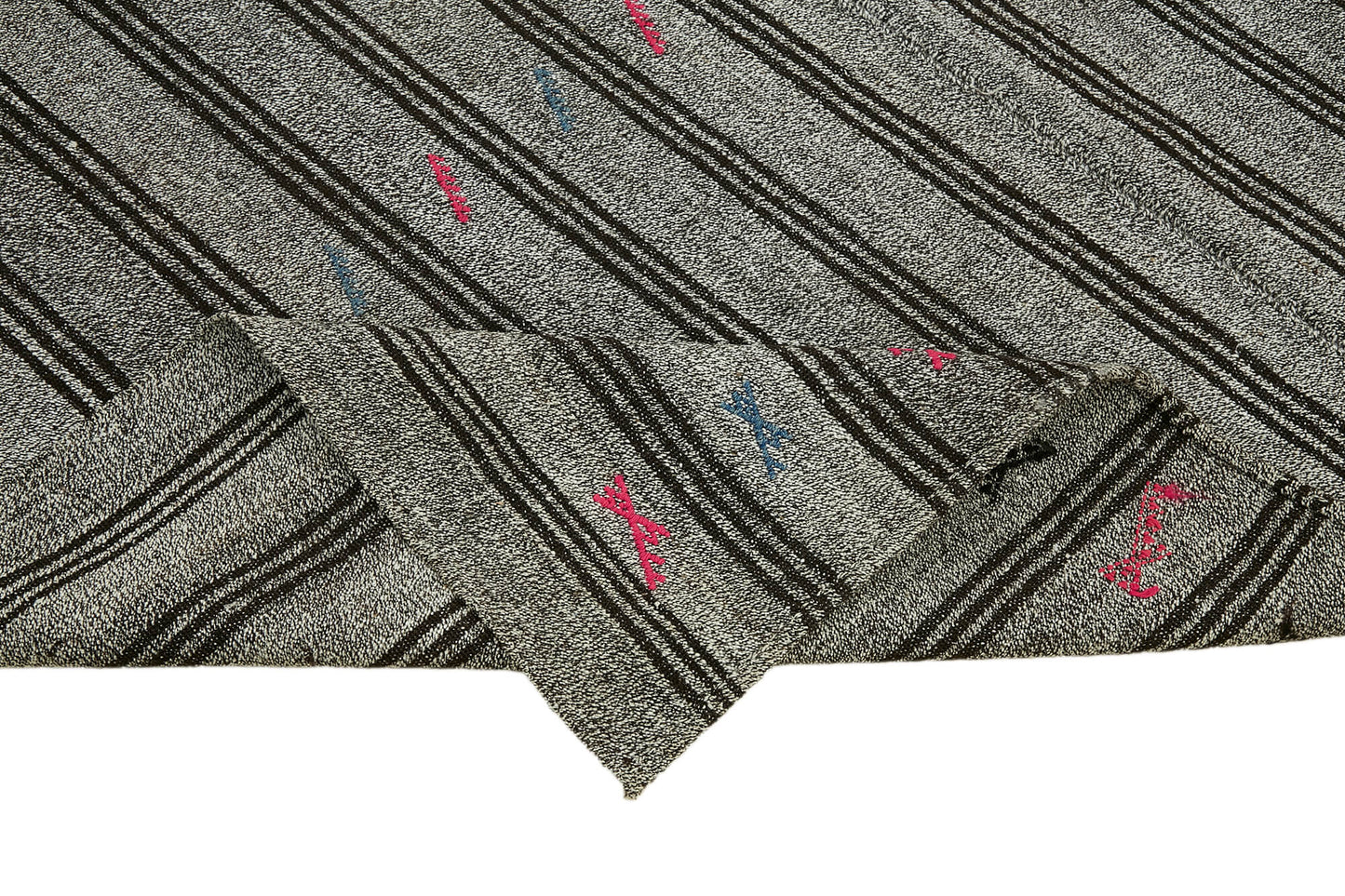 6x9 Grey Anatolian Kilim Rug - 43495