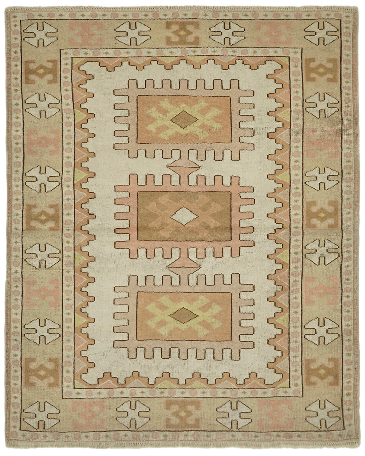 5x5 Beige Anatolian Rug - 43665