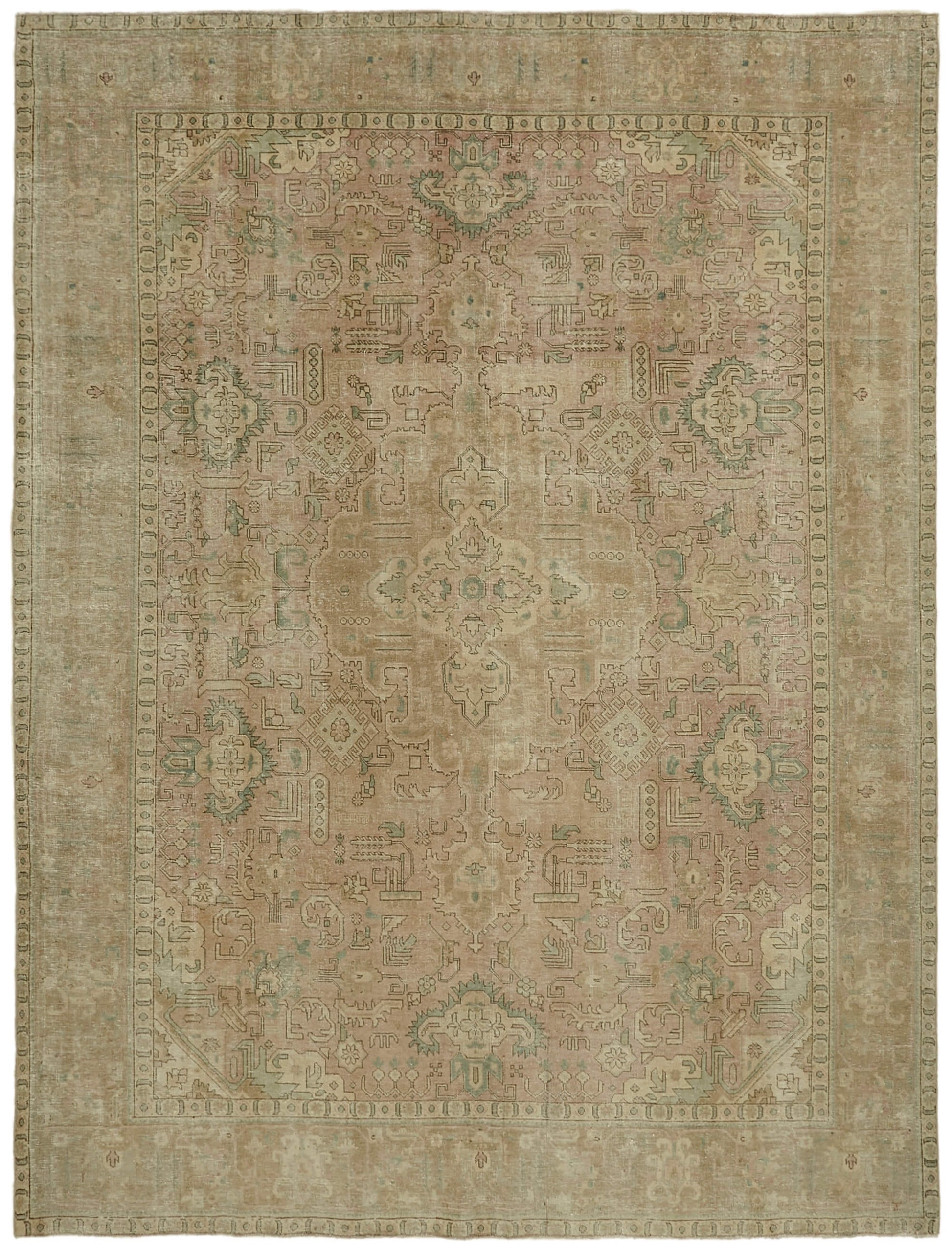 10x13 Beige Vintage Large Area Rug - 43959