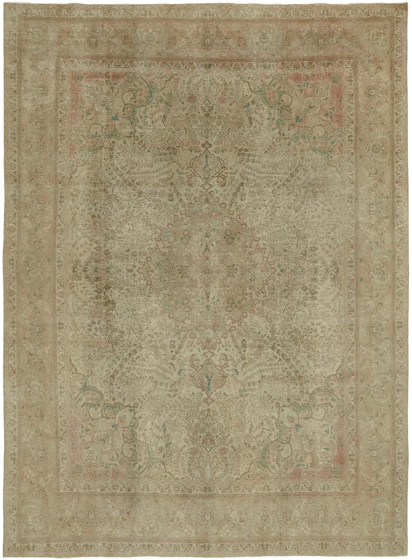 10x13 Beige Vintage Large Area Rug - 43973