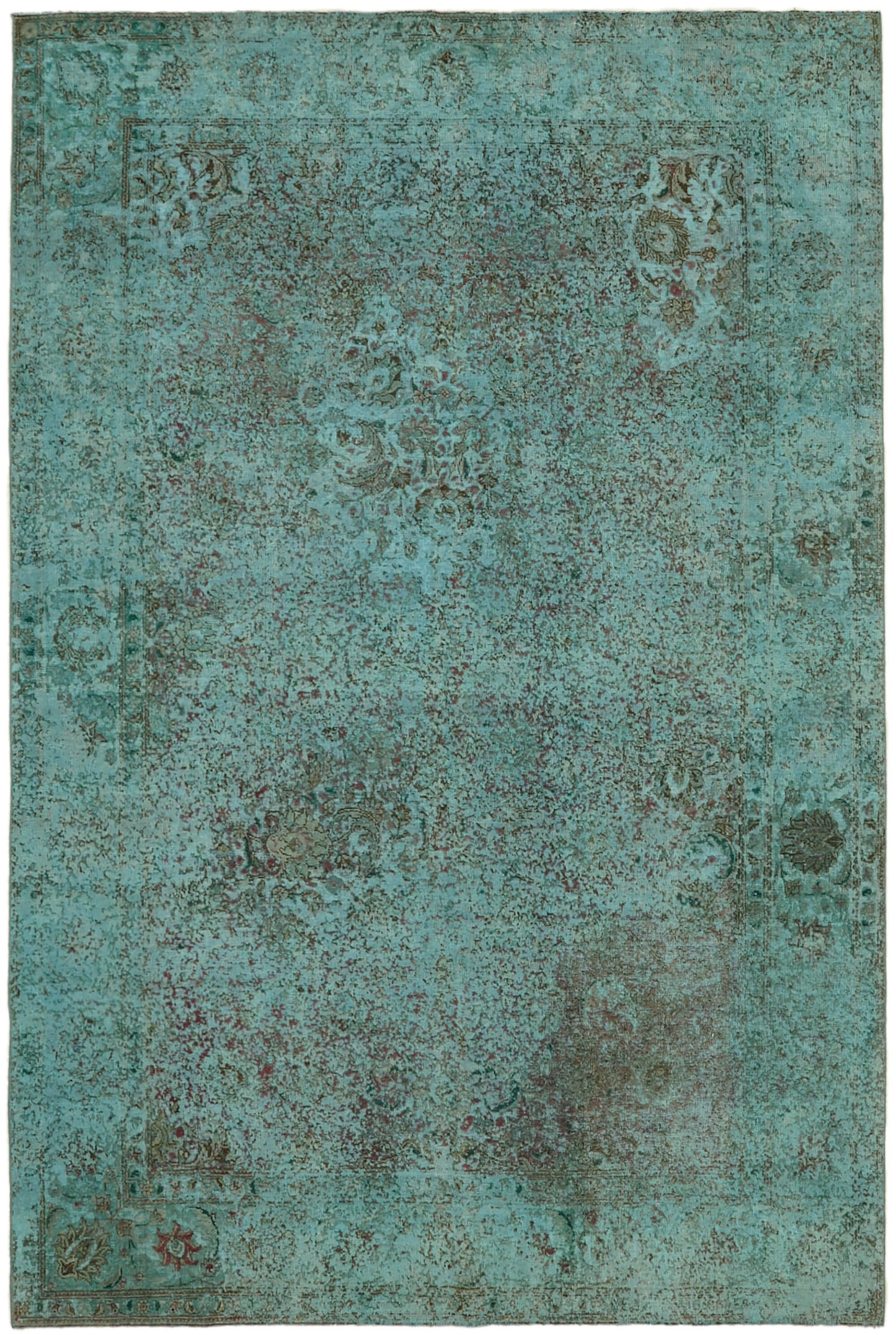 8x12 Turquoise Overdyed Large Area Rug - 43982