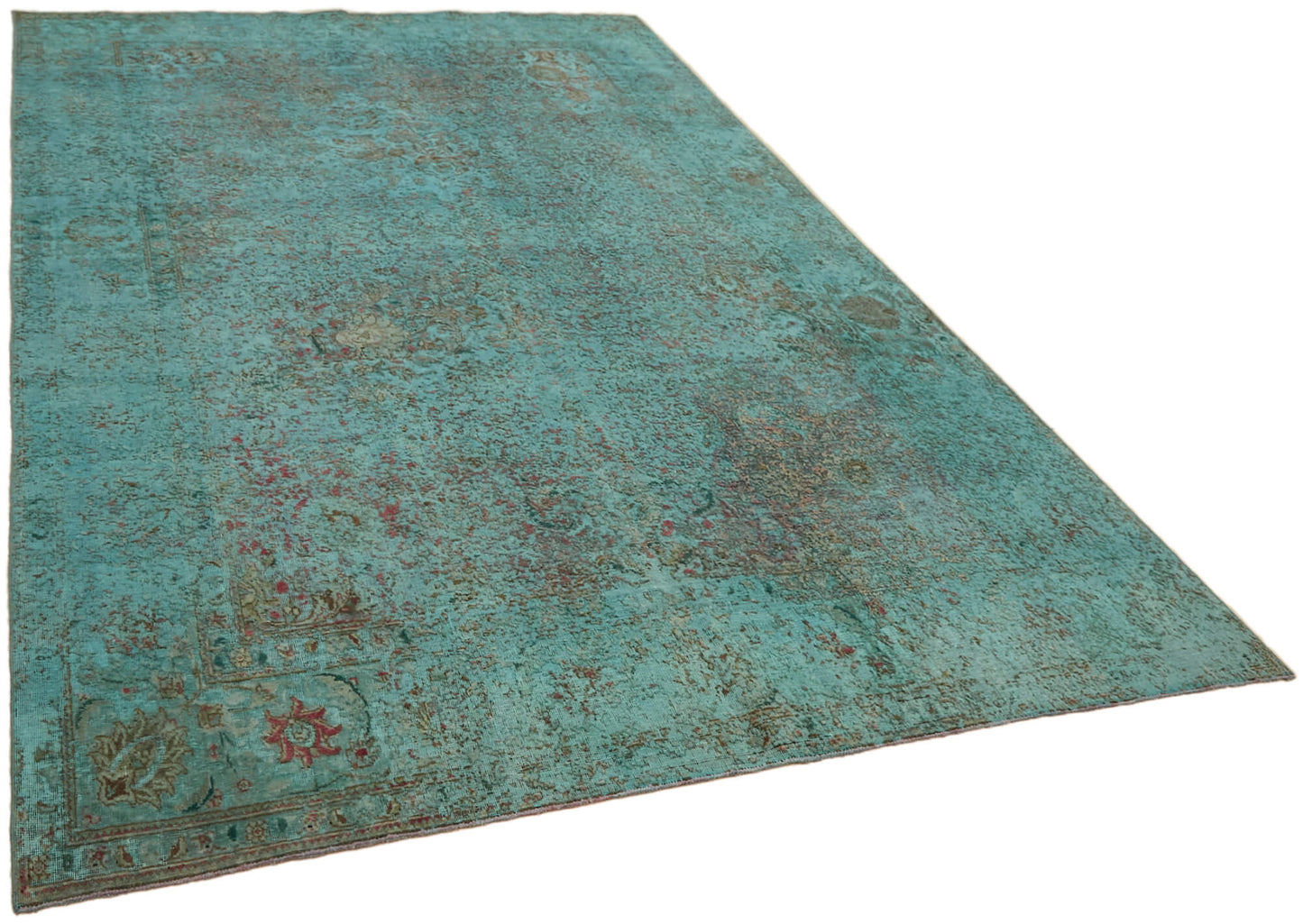 8x12 Turquoise Overdyed Large Area Rug - 43982