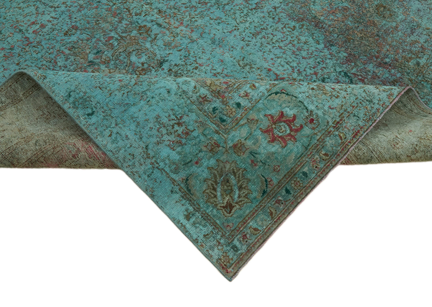 8x12 Turquoise Overdyed Large Area Rug - 43982