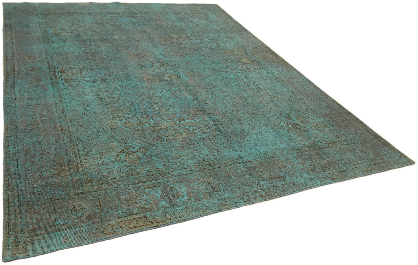 10x13 Turquoise Overdyed Large Area Rug - 43983