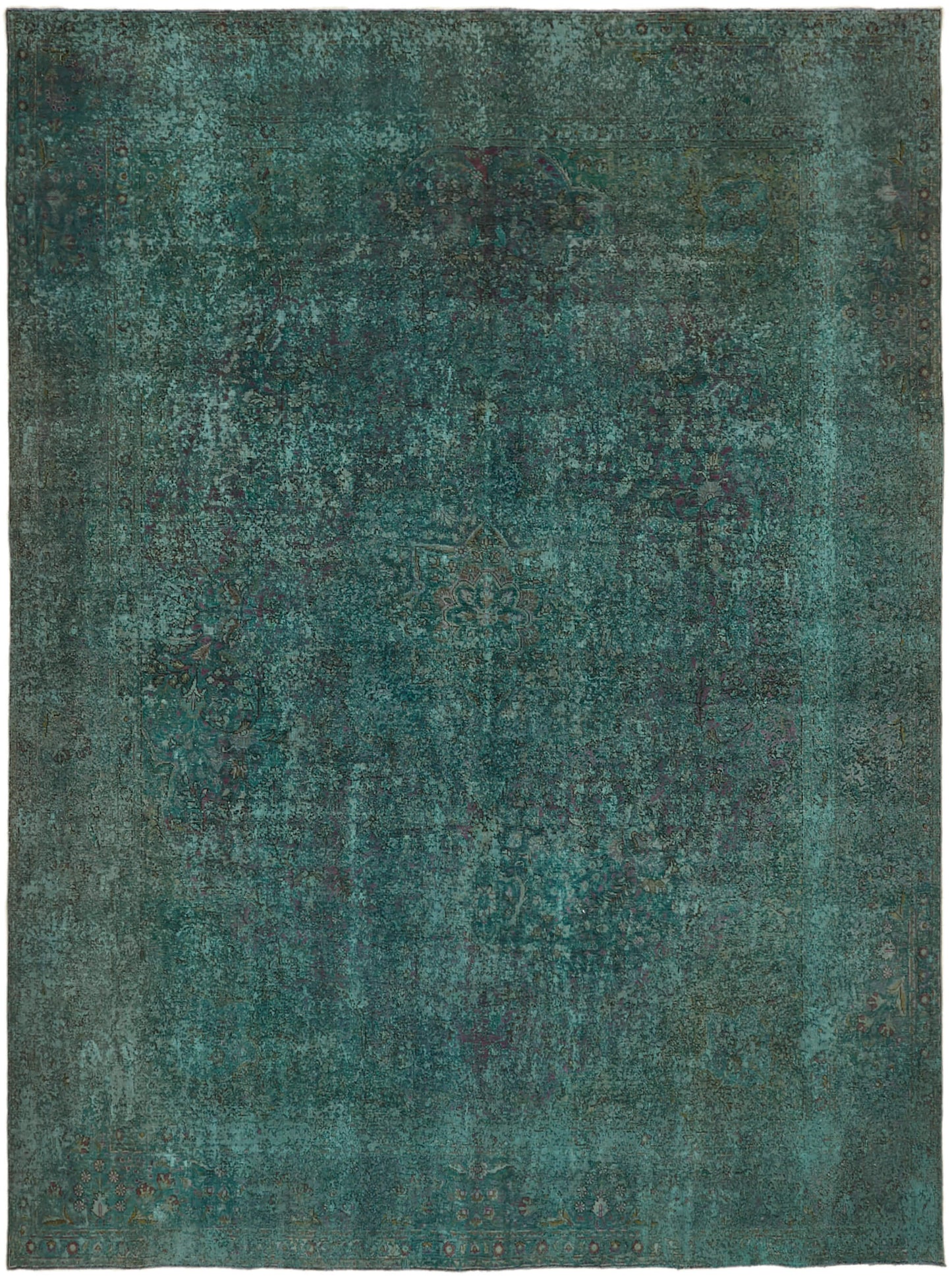 10x13 Turquoise Overdyed Large Area Rug - 44000