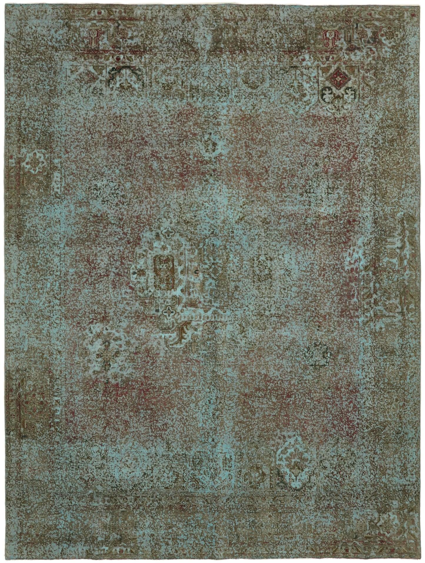 9x12 Turquoise Overdyed Large Area Rug - 44002