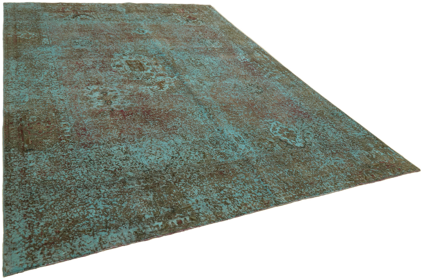 9x12 Turquoise Overdyed Large Area Rug - 44002