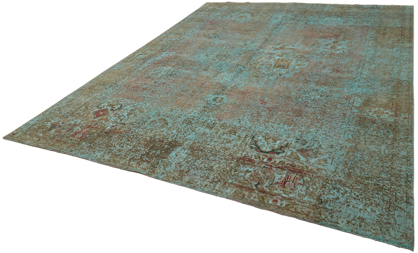 9x12 Turquoise Overdyed Large Area Rug - 44002