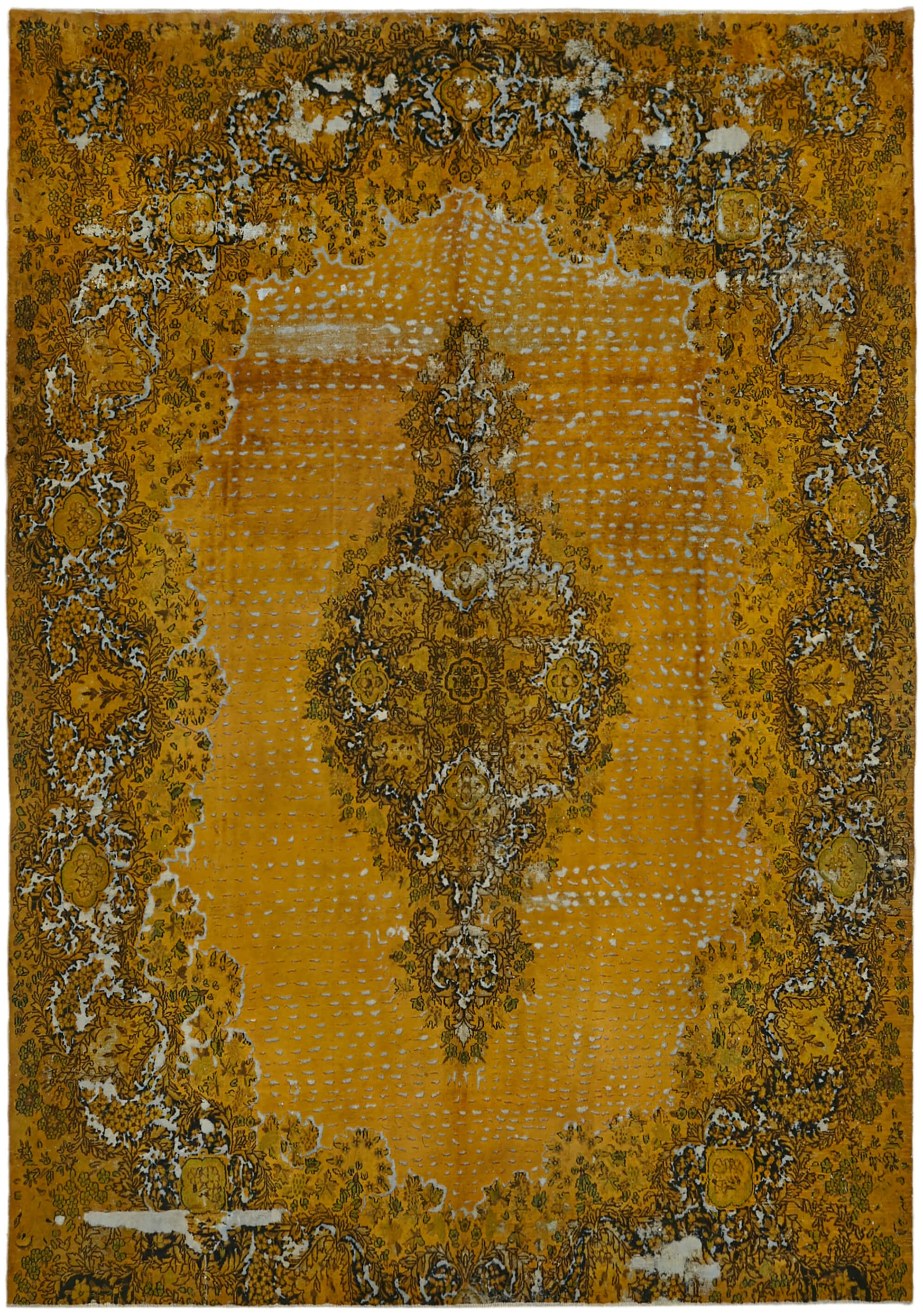 10x13 Yellow Overdyed Large Area Rug - 44011