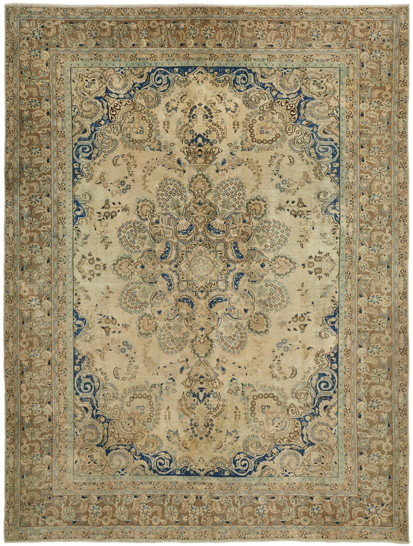 9x12 Beige Vintage Large Area Rug - 44014