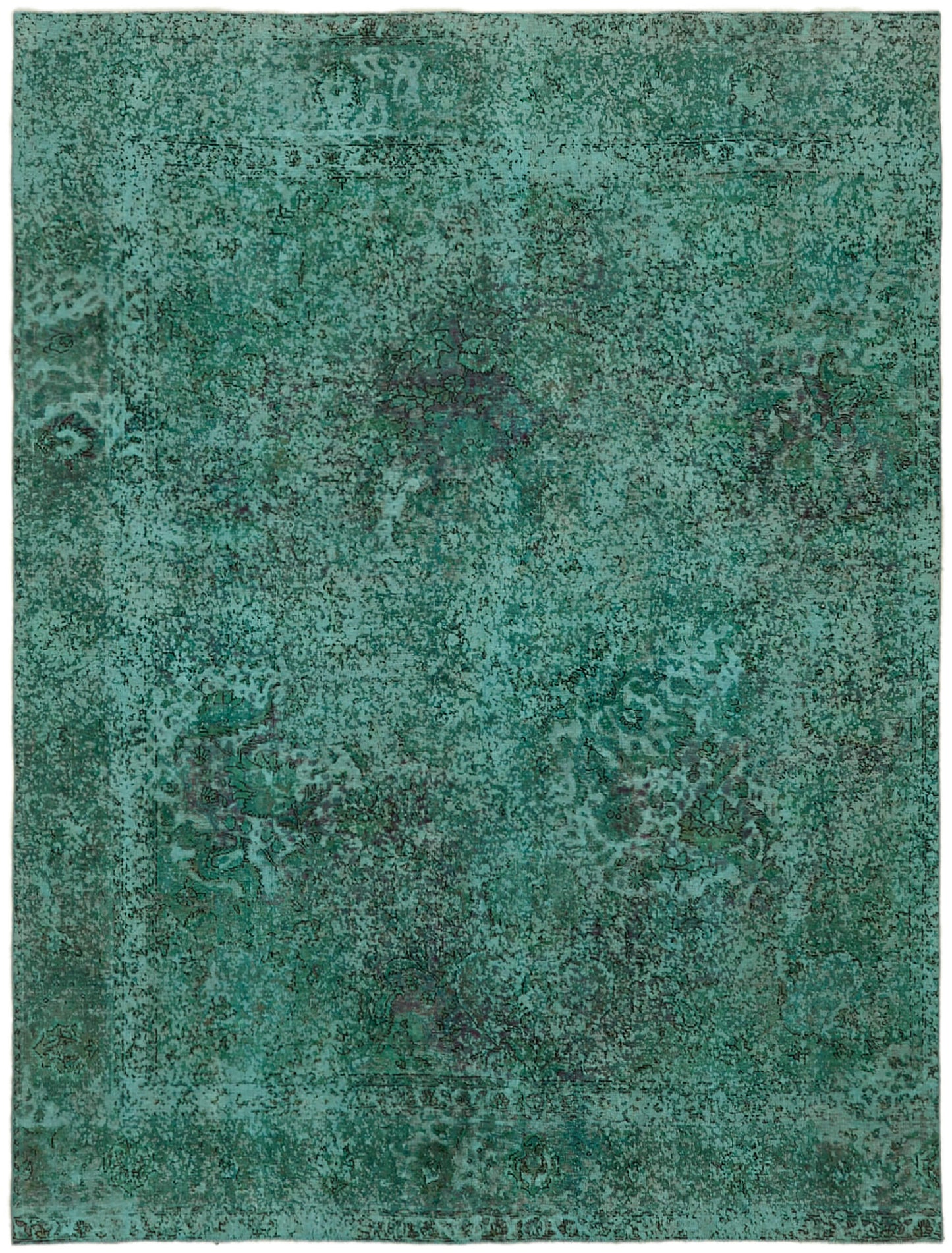 8x10 Turquoise Overdyed Large Area Rug - 44020