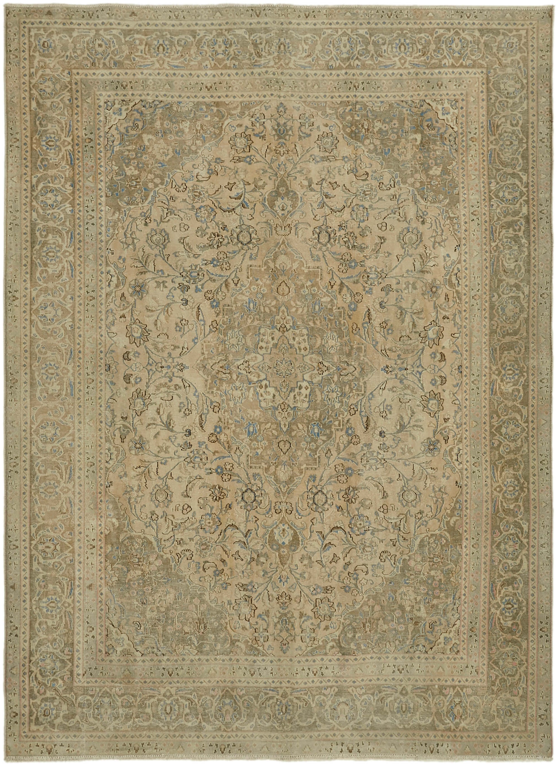 9x12 Beige Vintage Large Area Rug - 44035