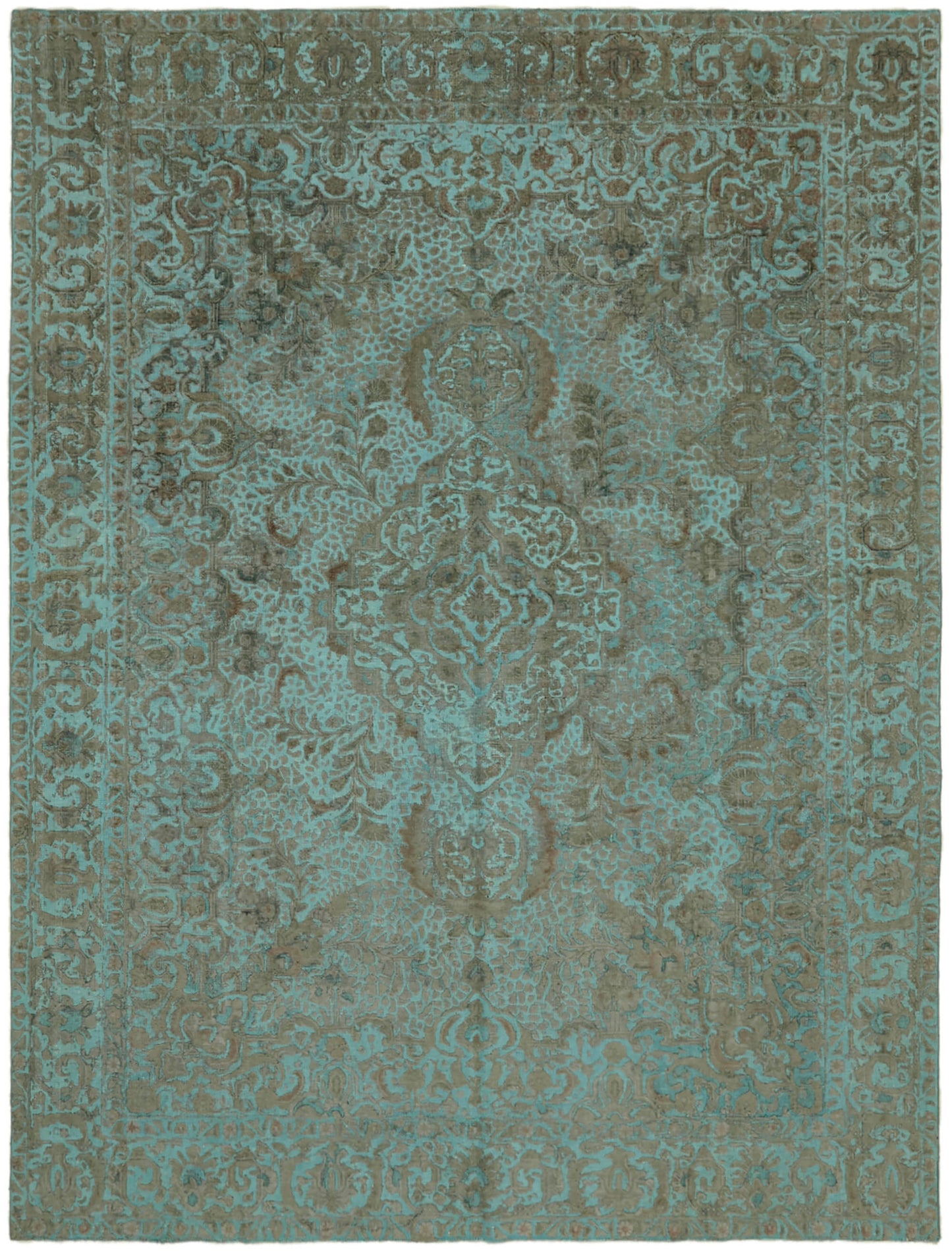 10x12 Turquoise Overdyed Large Area Rug - 44041