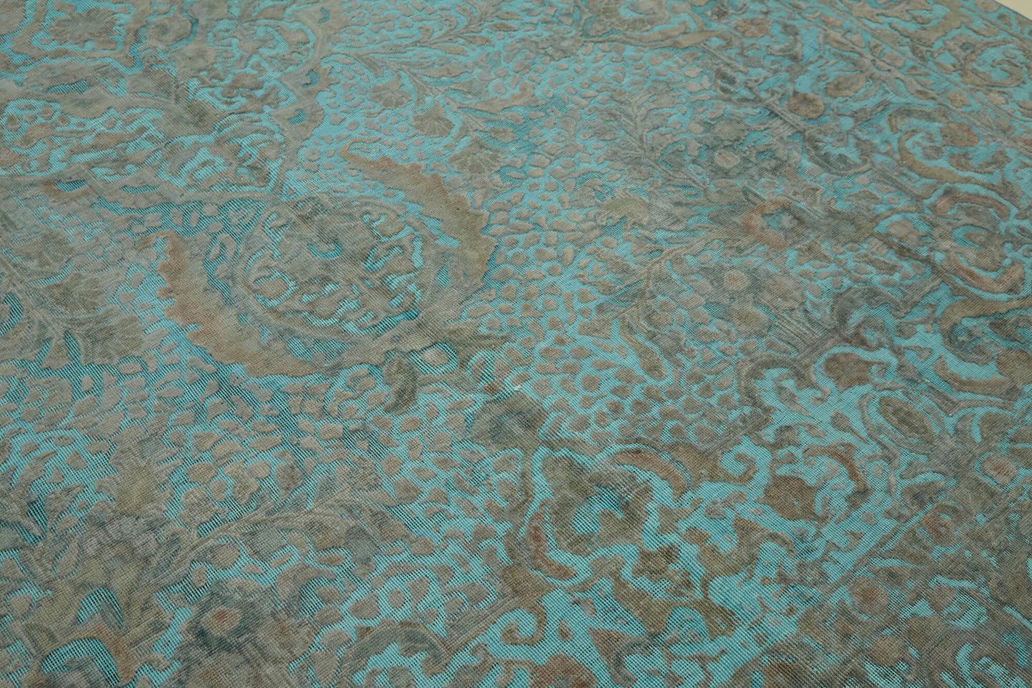 10x12 Turquoise Overdyed Large Area Rug - 44041