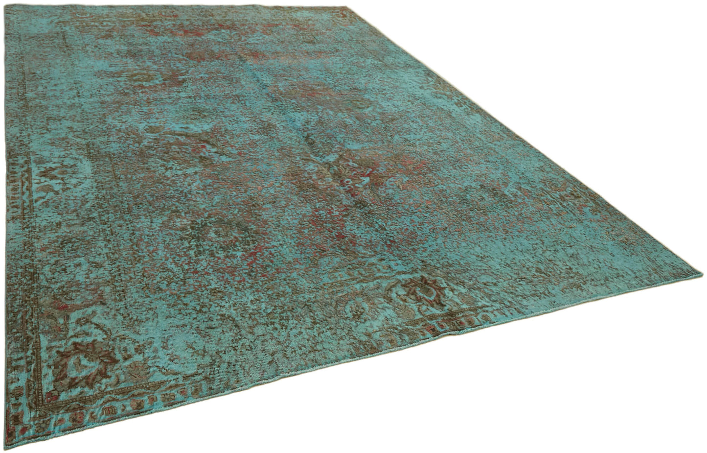 9x13 Turquoise Overdyed Large Area Rug - 44046