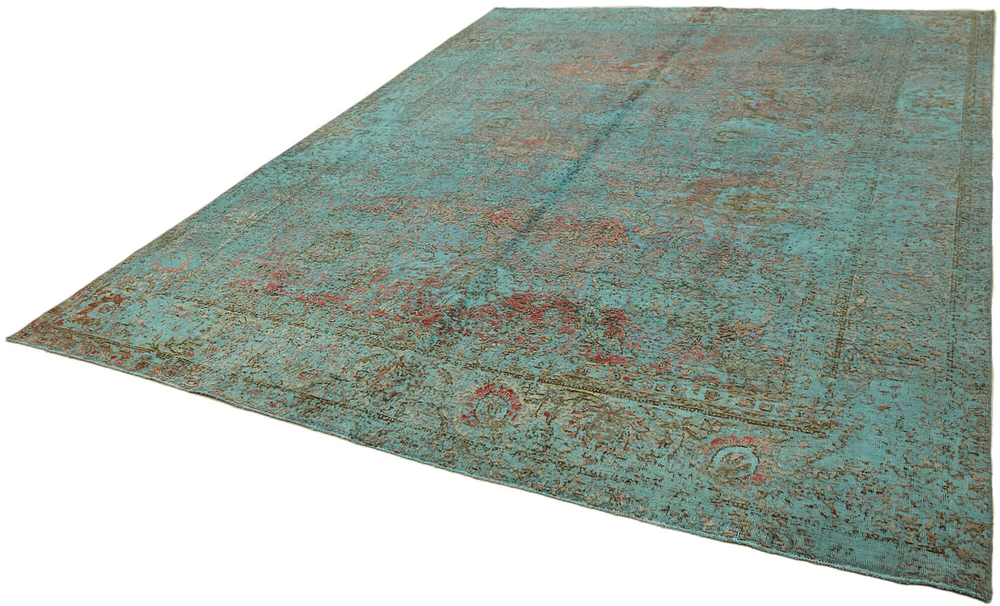 9x13 Turquoise Overdyed Large Area Rug - 44046