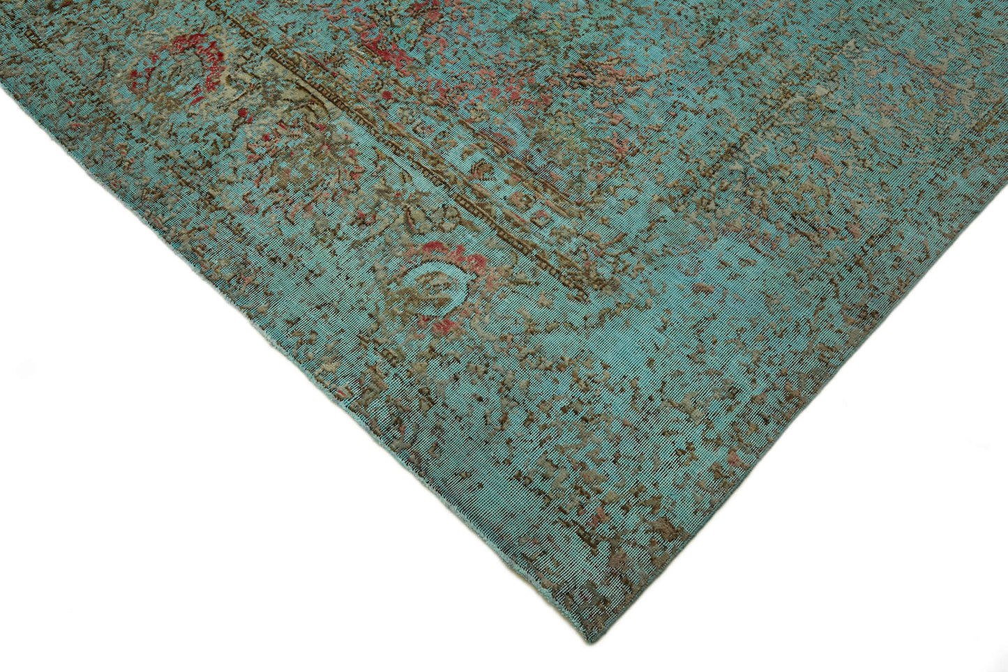 9x13 Turquoise Overdyed Large Area Rug - 44046