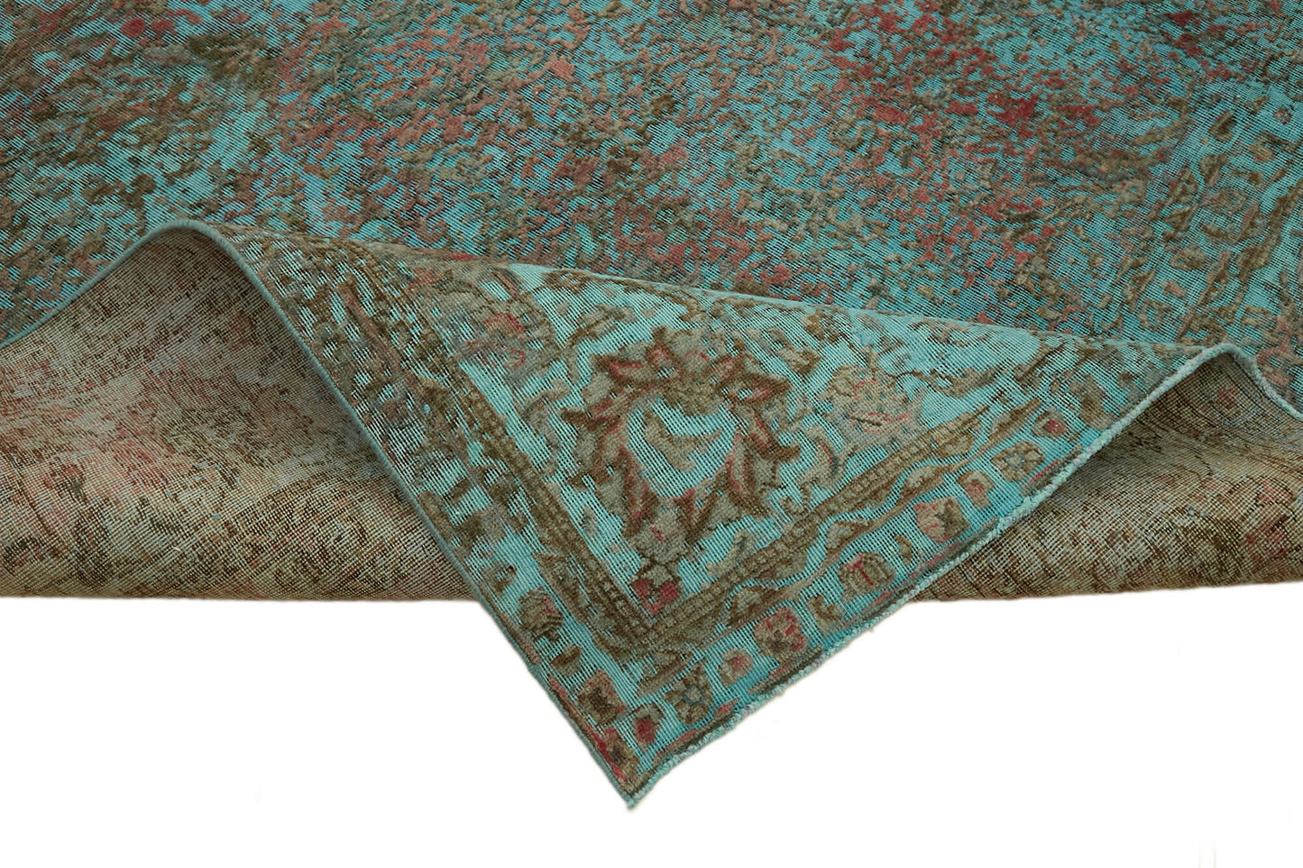 9x13 Turquoise Overdyed Large Area Rug - 44046