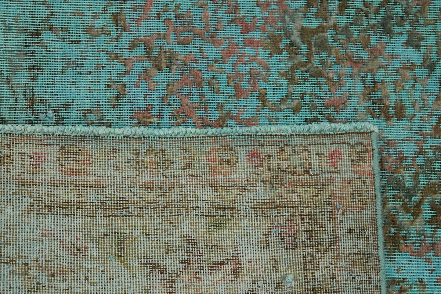 9x13 Turquoise Overdyed Large Area Rug - 44046