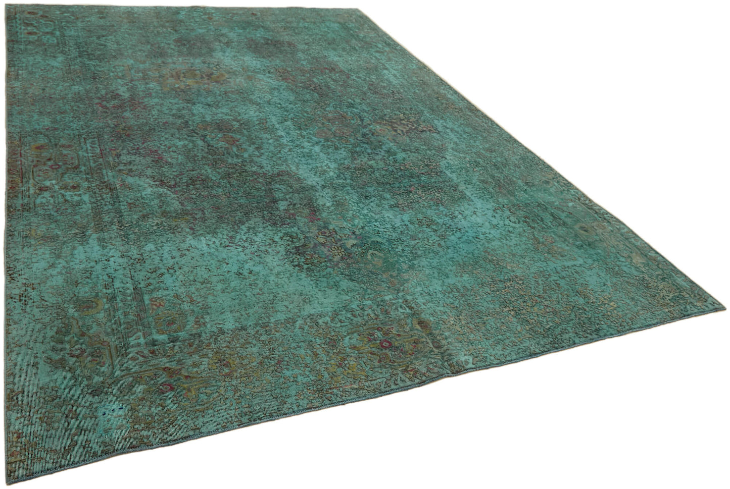 8x11 Turquoise Overdyed Large Area Rug - 44052