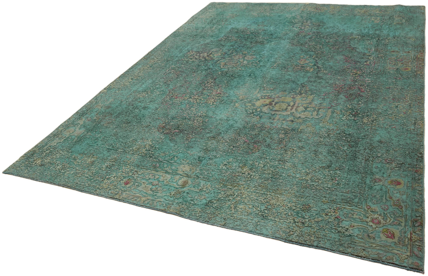 8x11 Turquoise Overdyed Large Area Rug - 44052