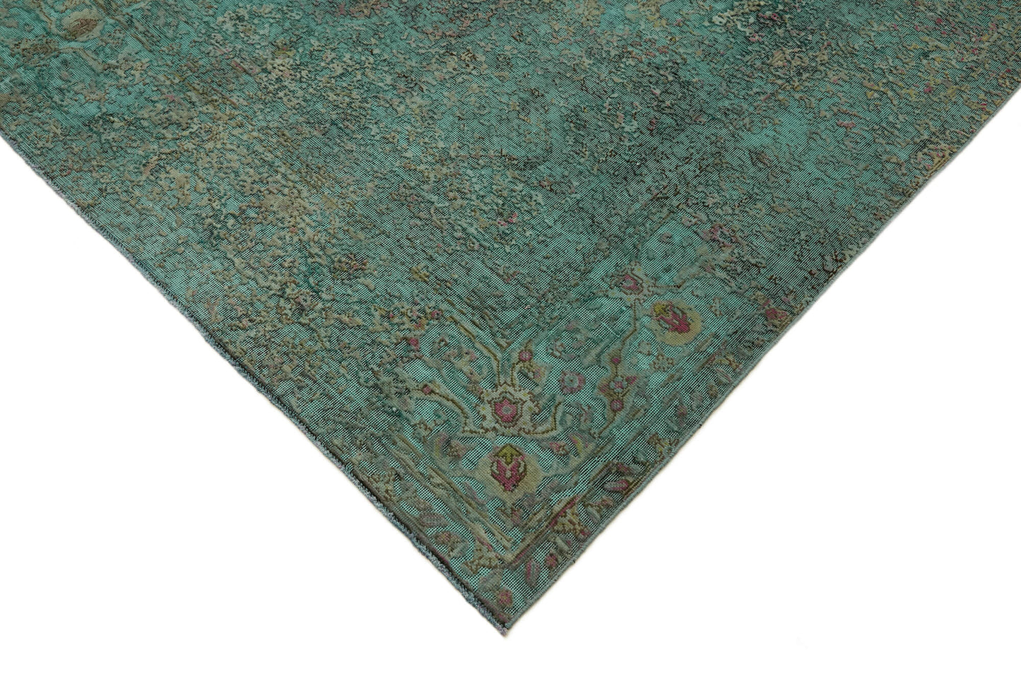 8x11 Turquoise Overdyed Large Area Rug - 44052