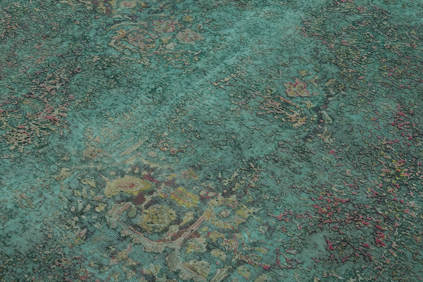 8x11 Turquoise Overdyed Large Area Rug - 44052