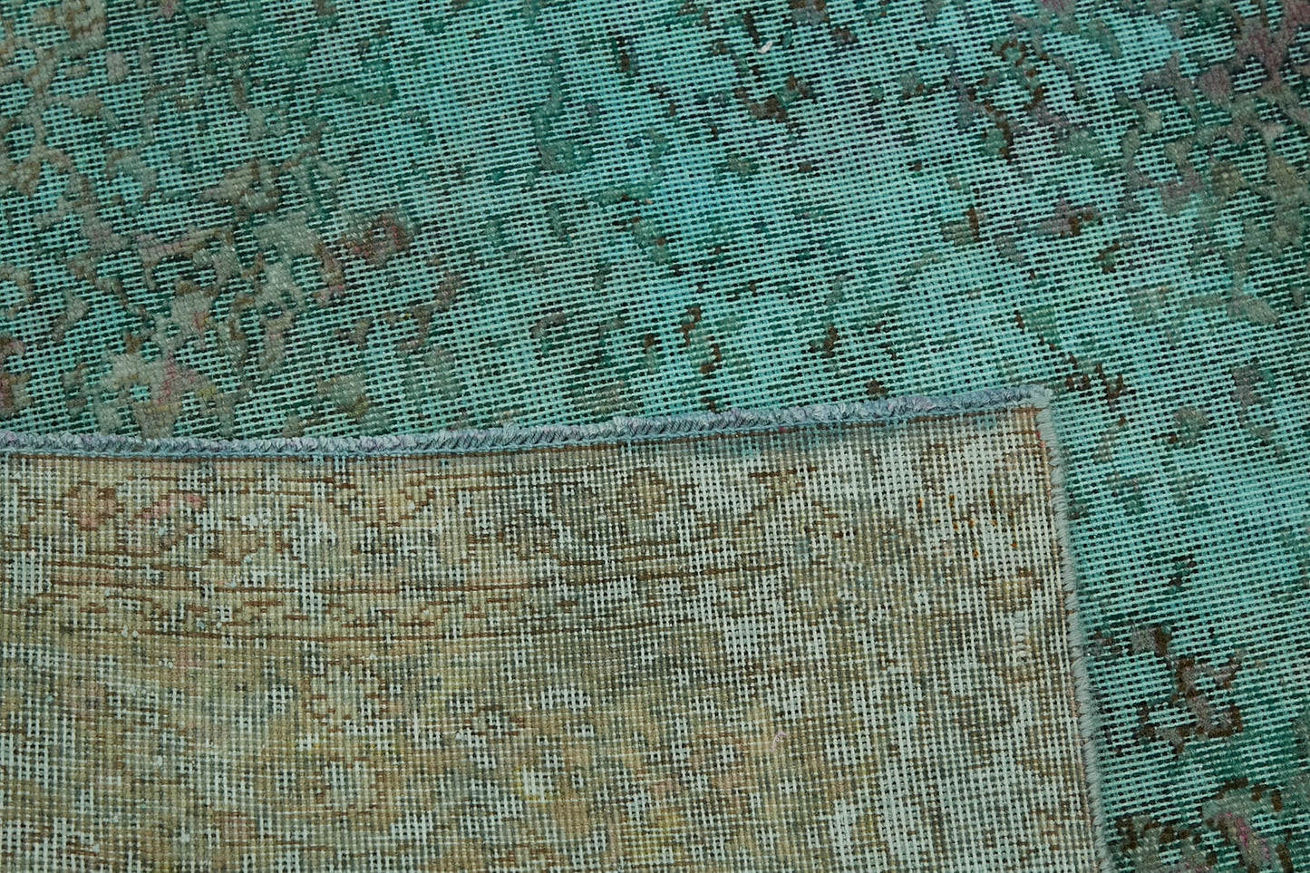 8x11 Turquoise Overdyed Large Area Rug - 44052