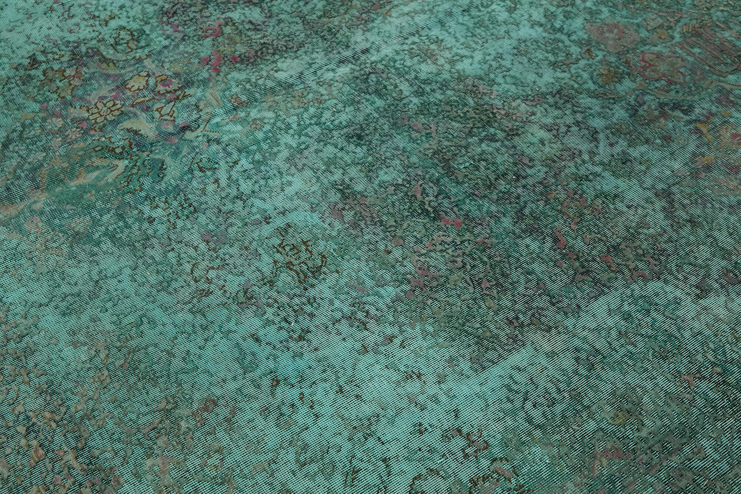 8x11 Turquoise Overdyed Large Area Rug - 44052