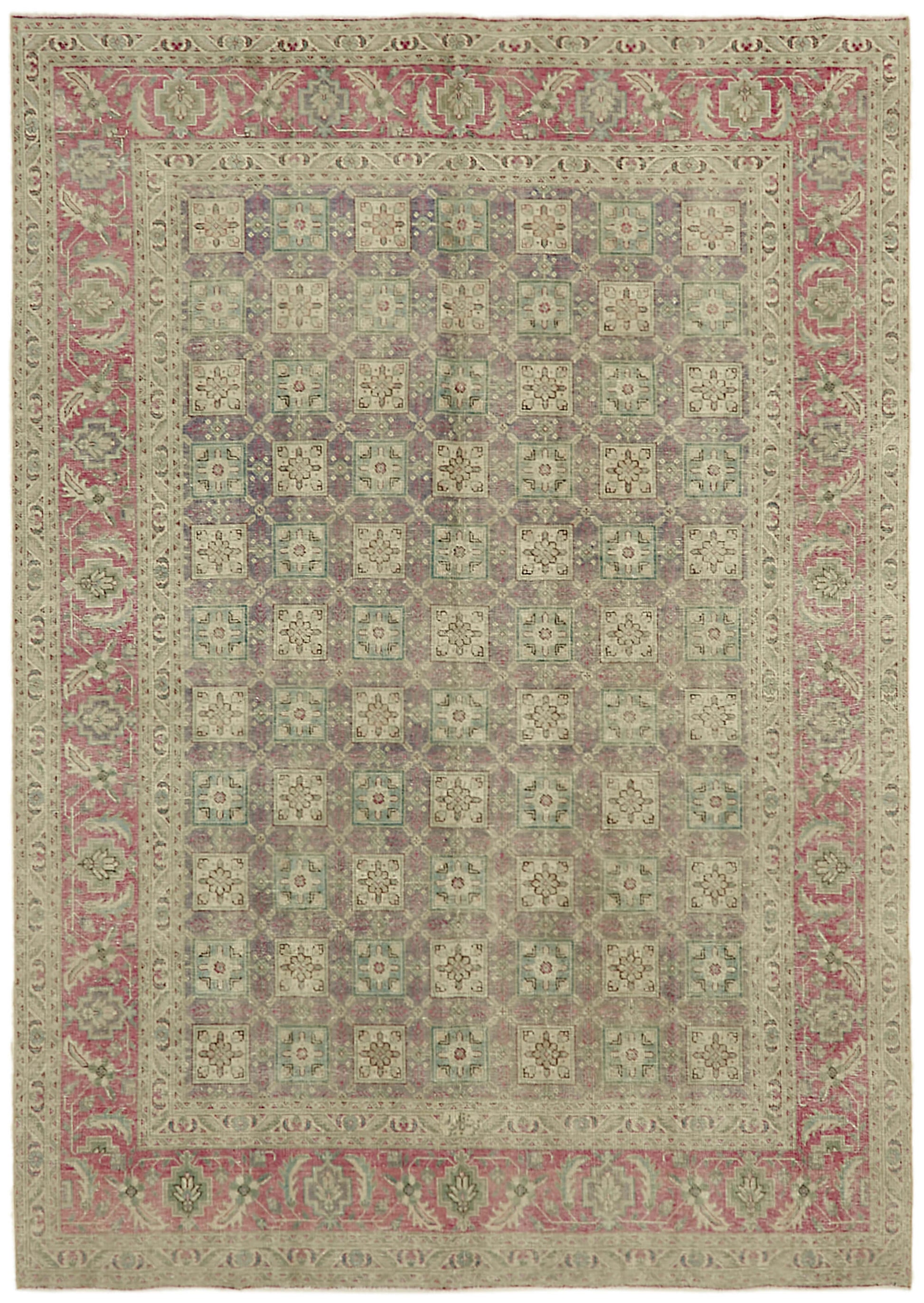 8x11 Beige Vintage Large Area Rug - 44127