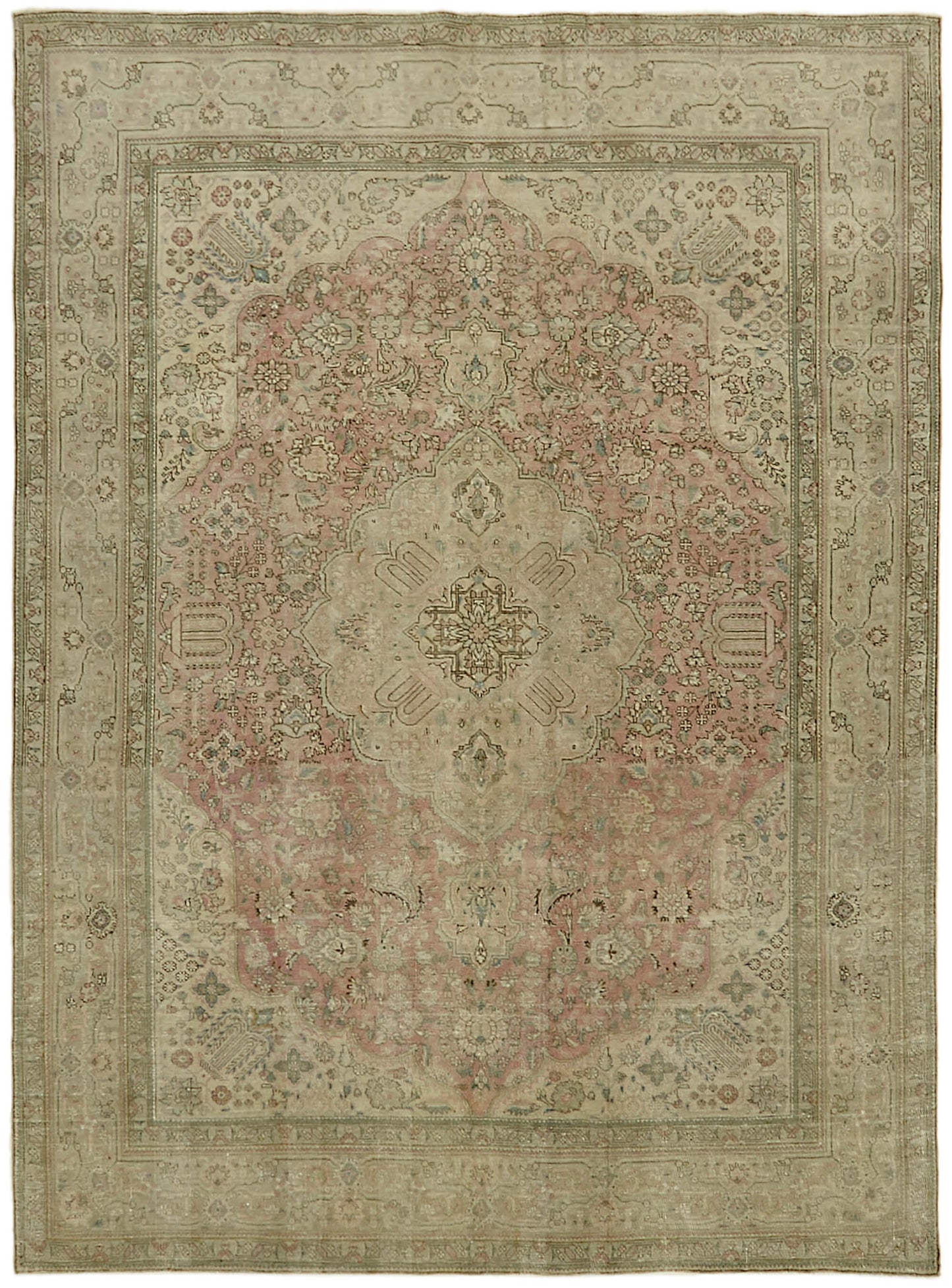 8x11 Beige Vintage Large Area Rug - 44129