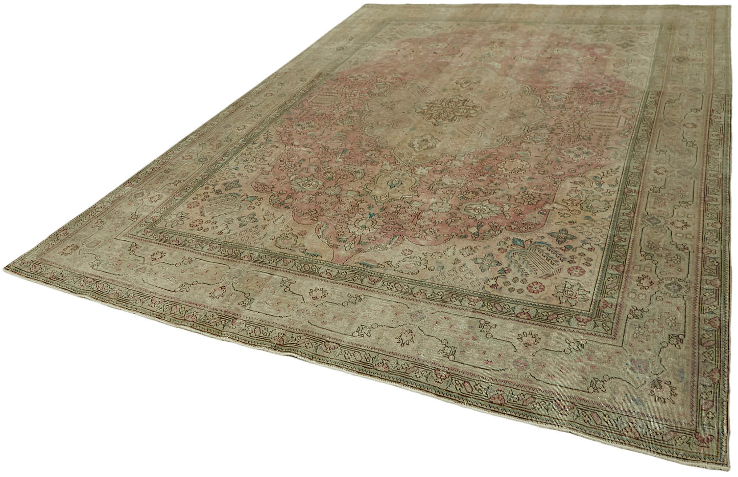 8x11 Beige Vintage Large Area Rug - 44129