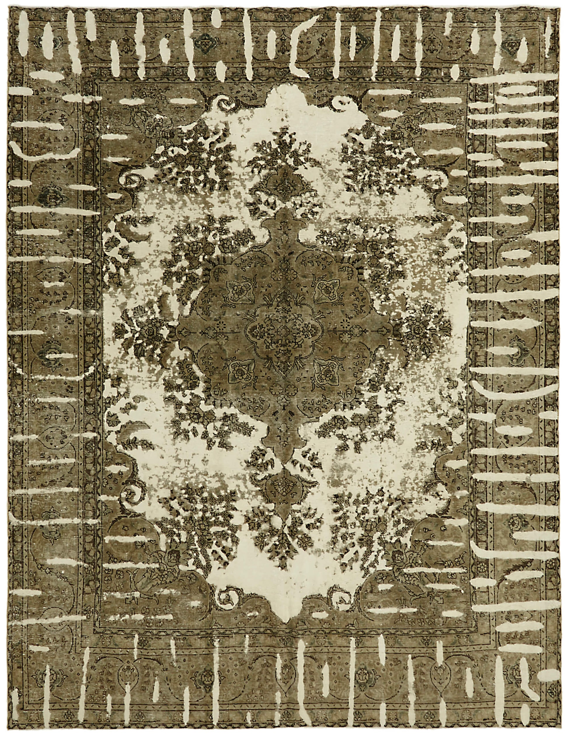 10x13 Beige Vintage Large Area Rug - 44140