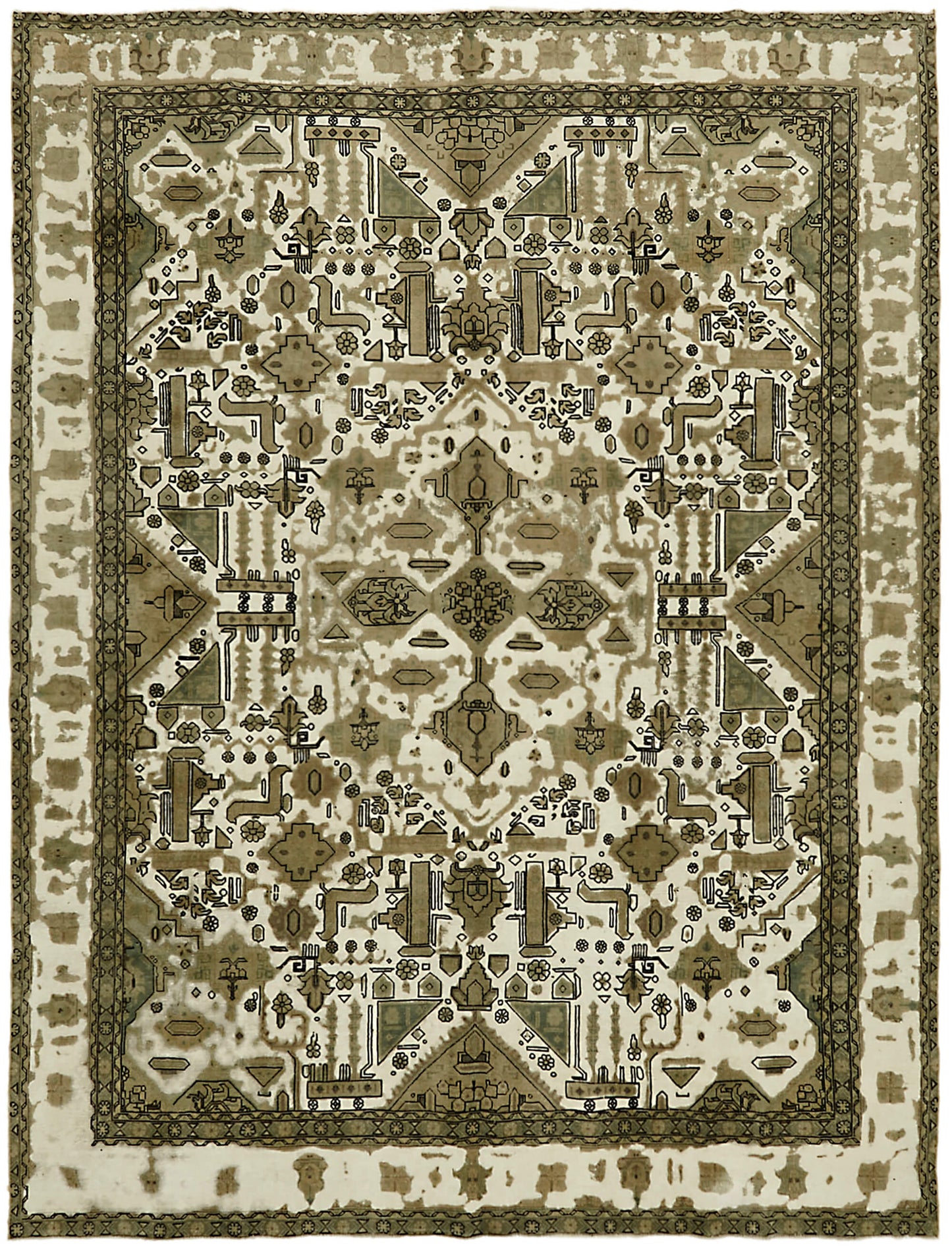 9x12 Beige Vintage Large Area Rug - 44141