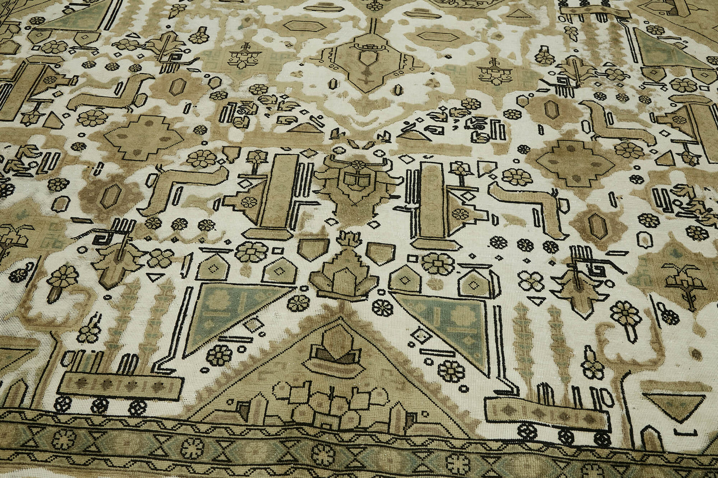 9x12 Beige Vintage Large Area Rug - 44141