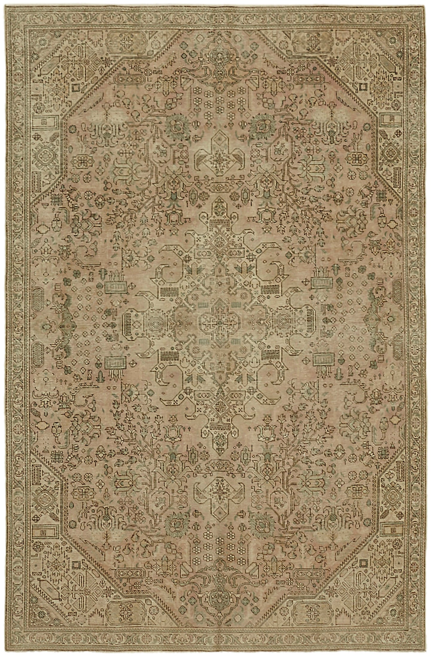 6x9 Beige Vintage Large Area Rug - 44148