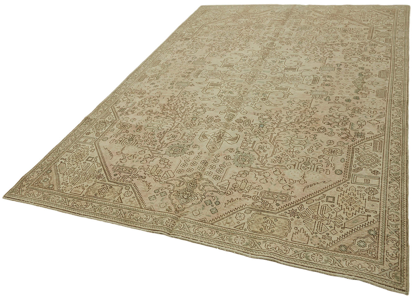 6x9 Beige Vintage Large Area Rug - 44148