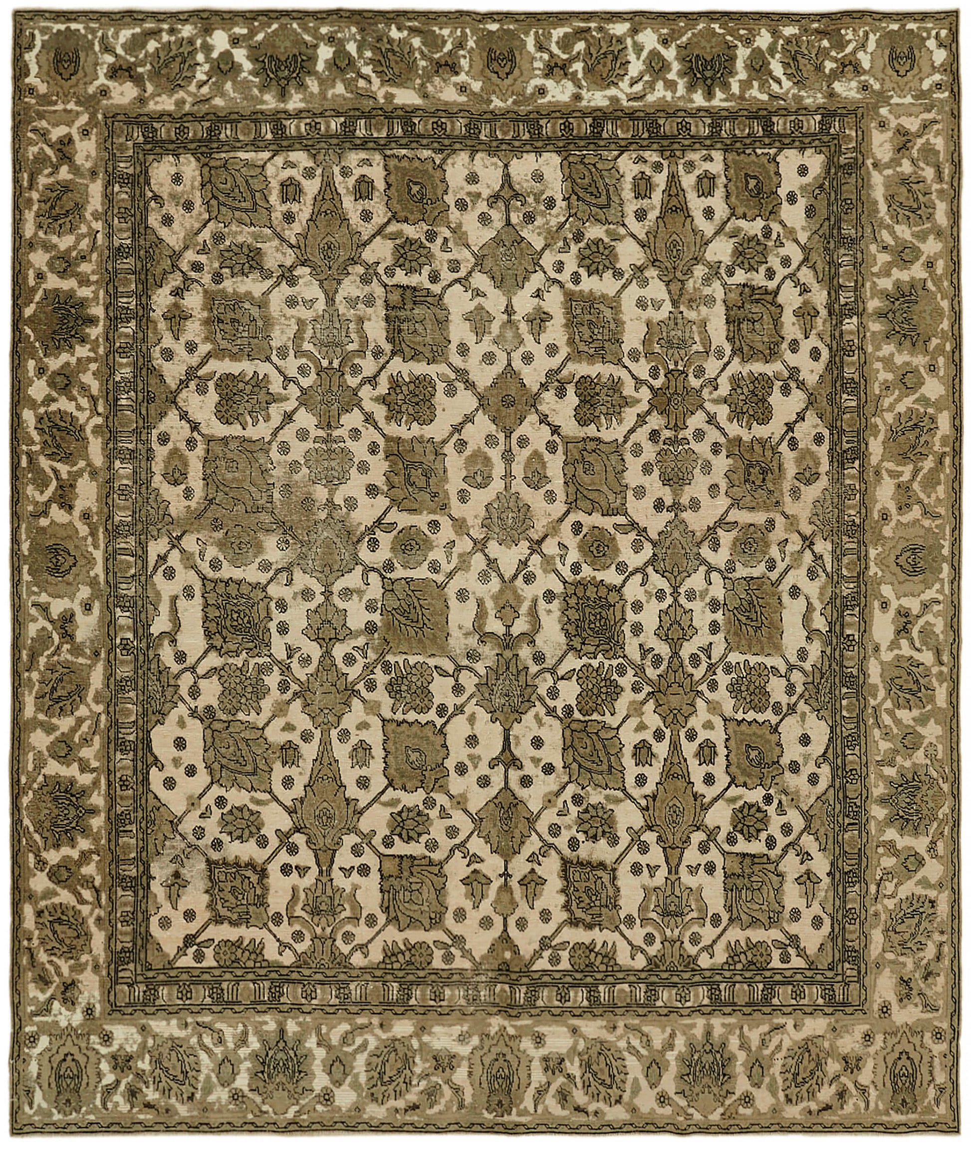 9x10 Beige Vintage Large Area Rug - 44158