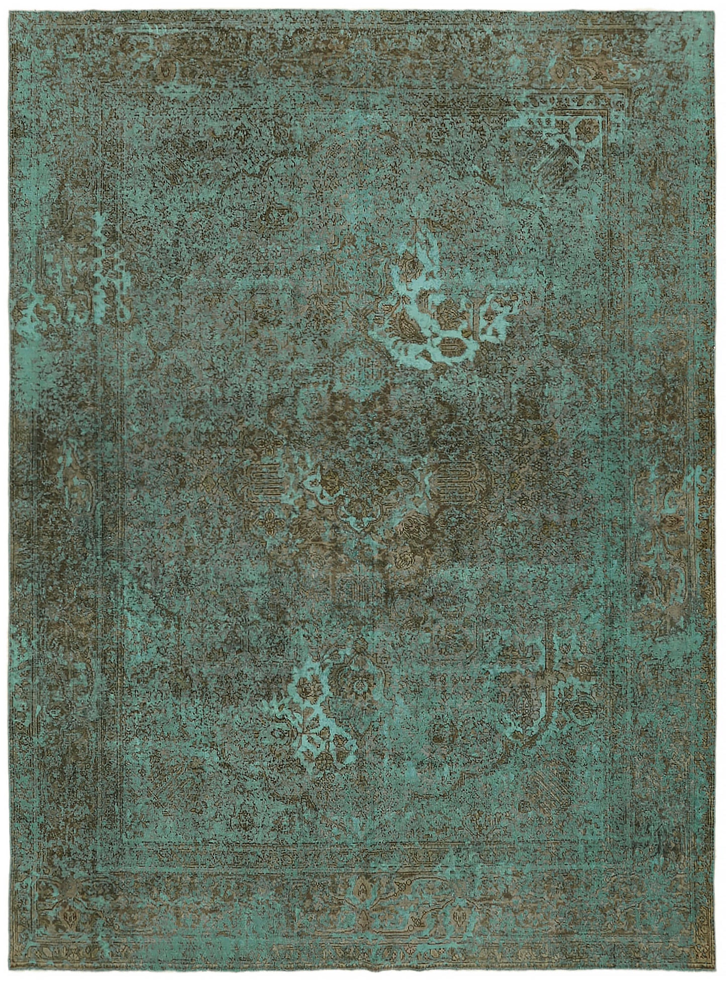 8x11 Turquoise Overdyed Large Area Rug - 44159