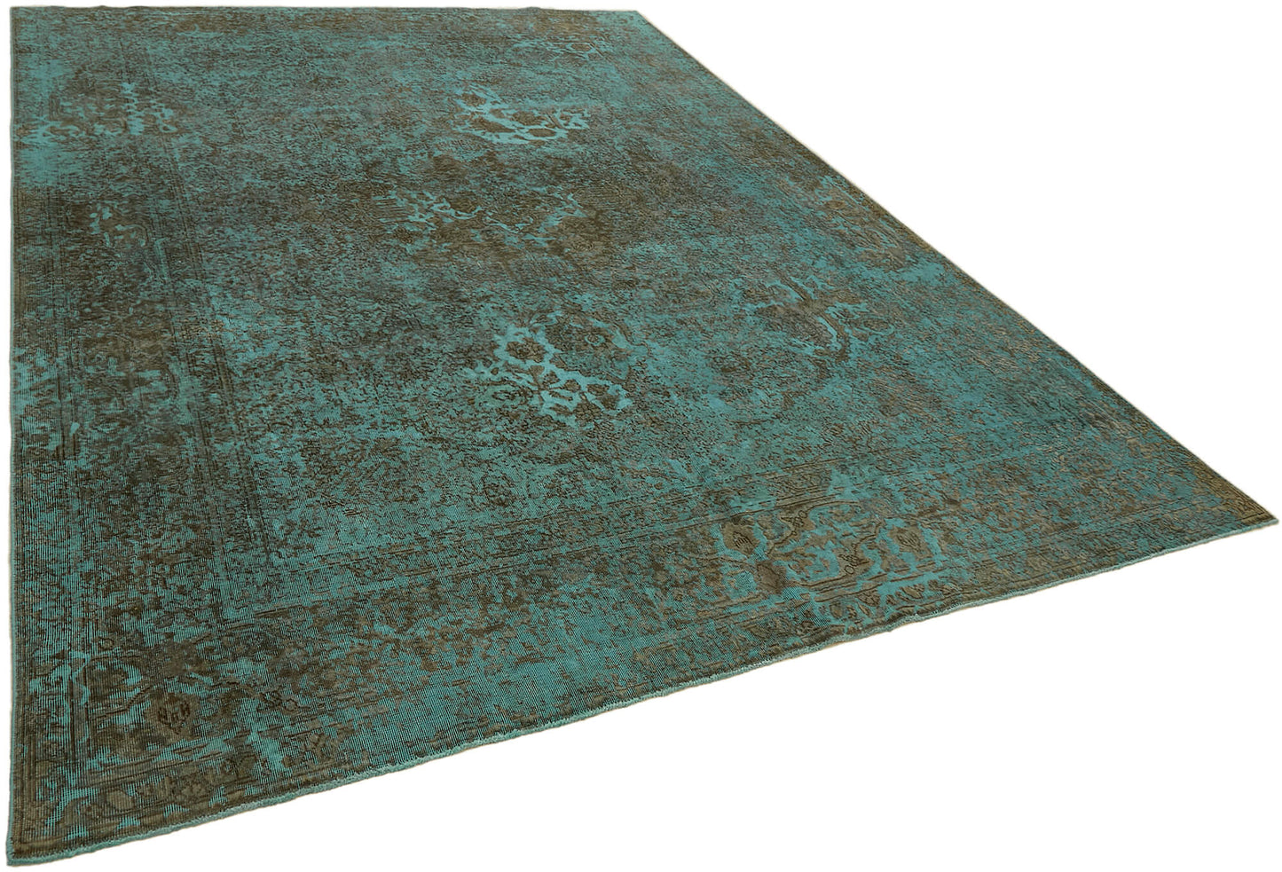 8x11 Turquoise Overdyed Large Area Rug - 44159