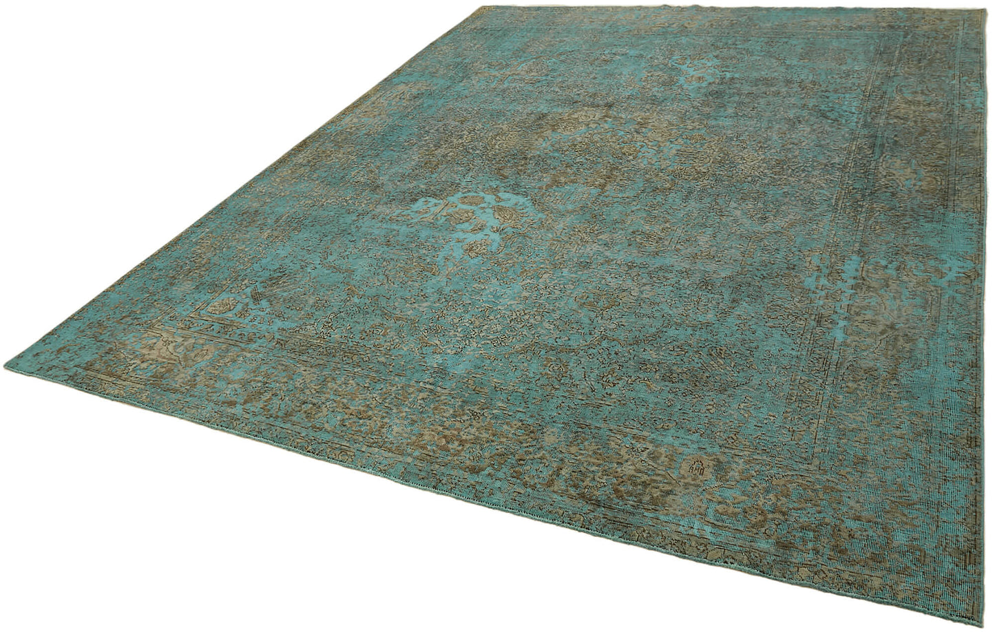 8x11 Turquoise Overdyed Large Area Rug - 44159