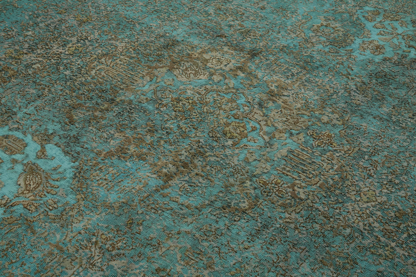 8x11 Turquoise Overdyed Large Area Rug - 44159