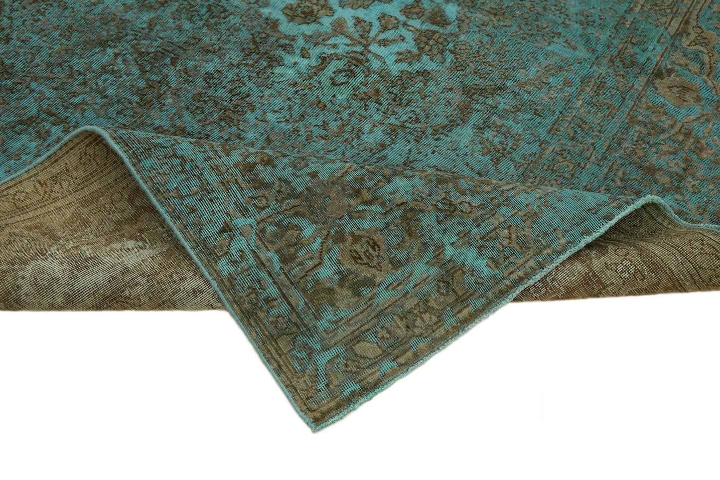 8x11 Turquoise Overdyed Large Area Rug - 44159