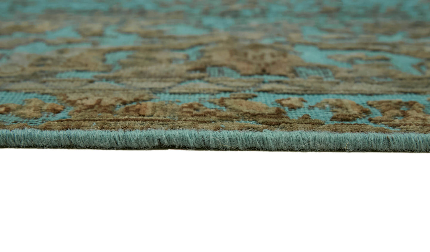 8x11 Turquoise Overdyed Large Area Rug - 44159