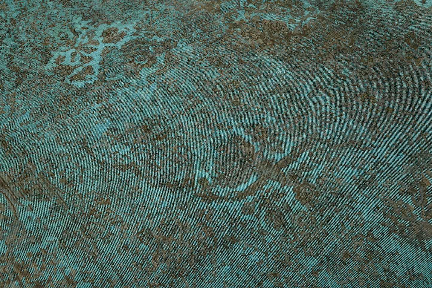 8x11 Turquoise Overdyed Large Area Rug - 44159