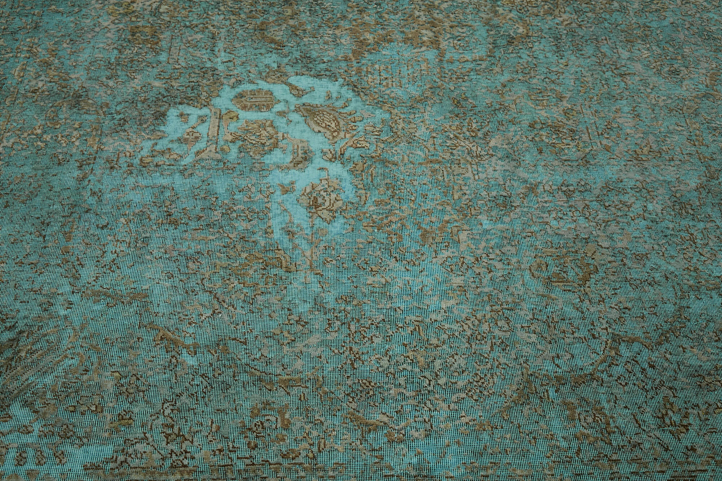 8x11 Turquoise Overdyed Large Area Rug - 44159