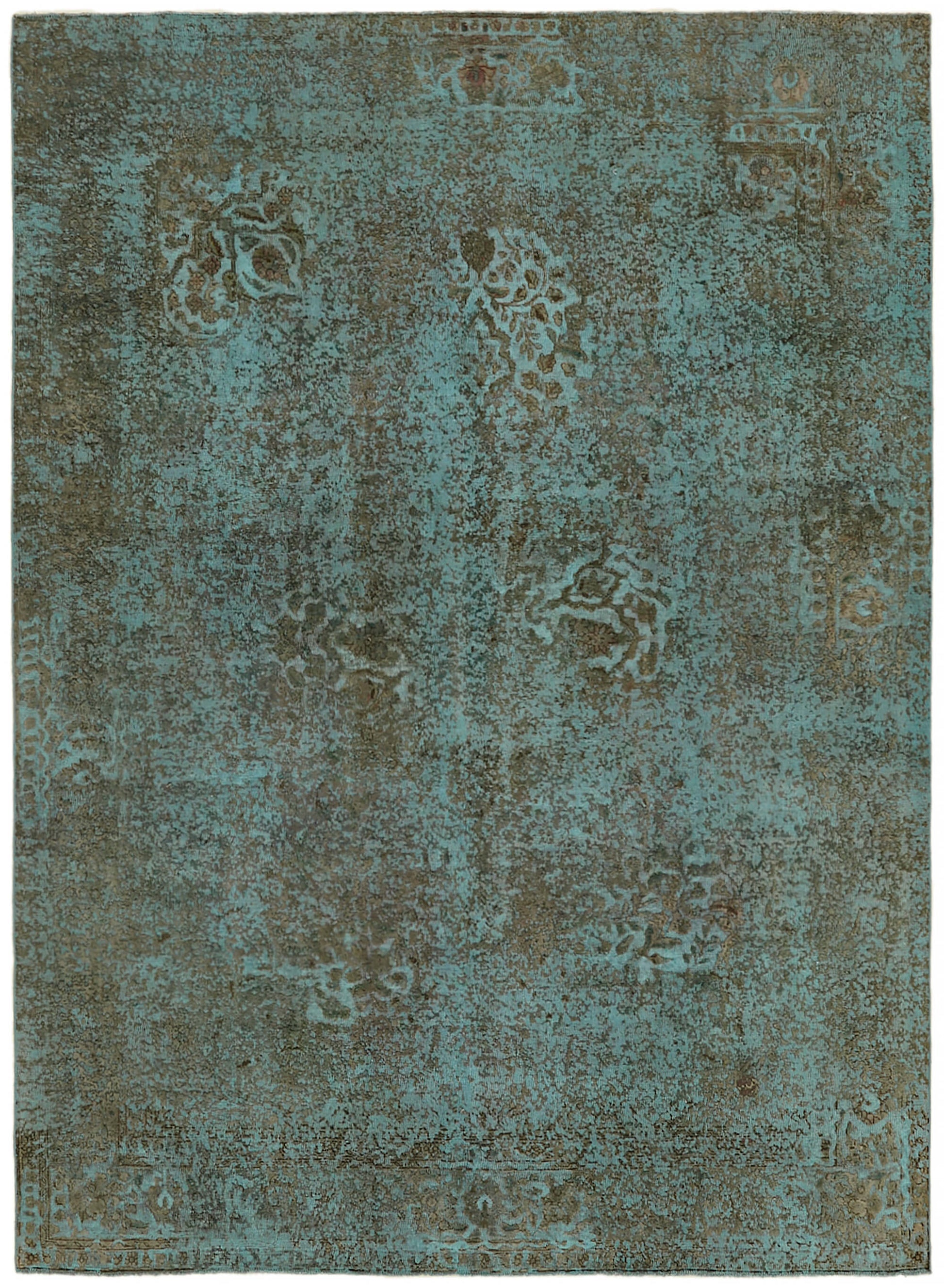 8x11 Turquoise Overdyed Large Area Rug - 44160